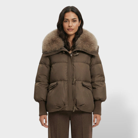 Chaqueta Acolchada con Cuello de Pelo Mujer - Mavetta