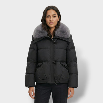 Chaqueta Acolchada con Cuello de Pelo Mujer