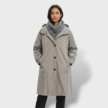 Gabardina Trench Impermeable Beige Mujer - Mavetta