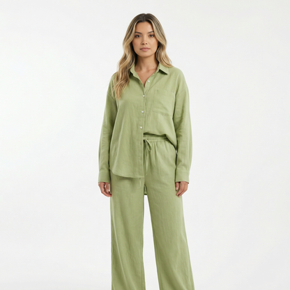 Conjunto Mujer de Lino Elegante Ajuste Moderno
