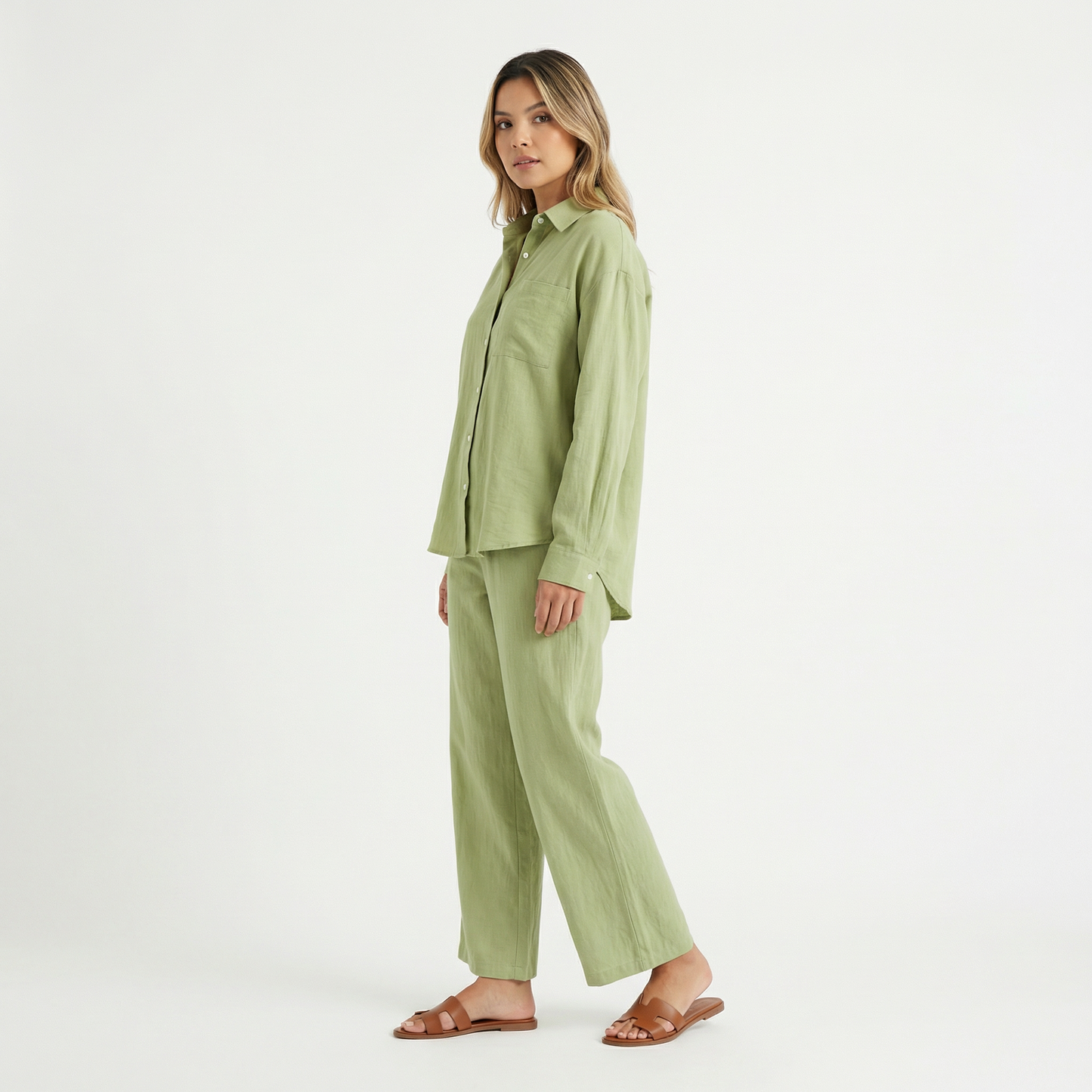 Conjunto Mujer de Lino Elegante Ajuste Moderno