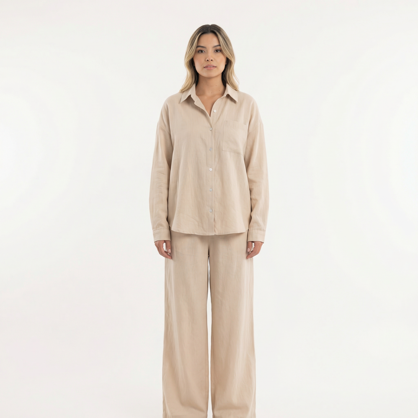 Conjunto Mujer de Lino Elegante Ajuste Moderno