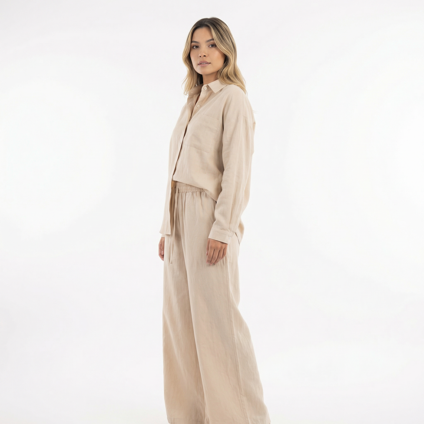 Conjunto Mujer de Lino Elegante Ajuste Moderno
