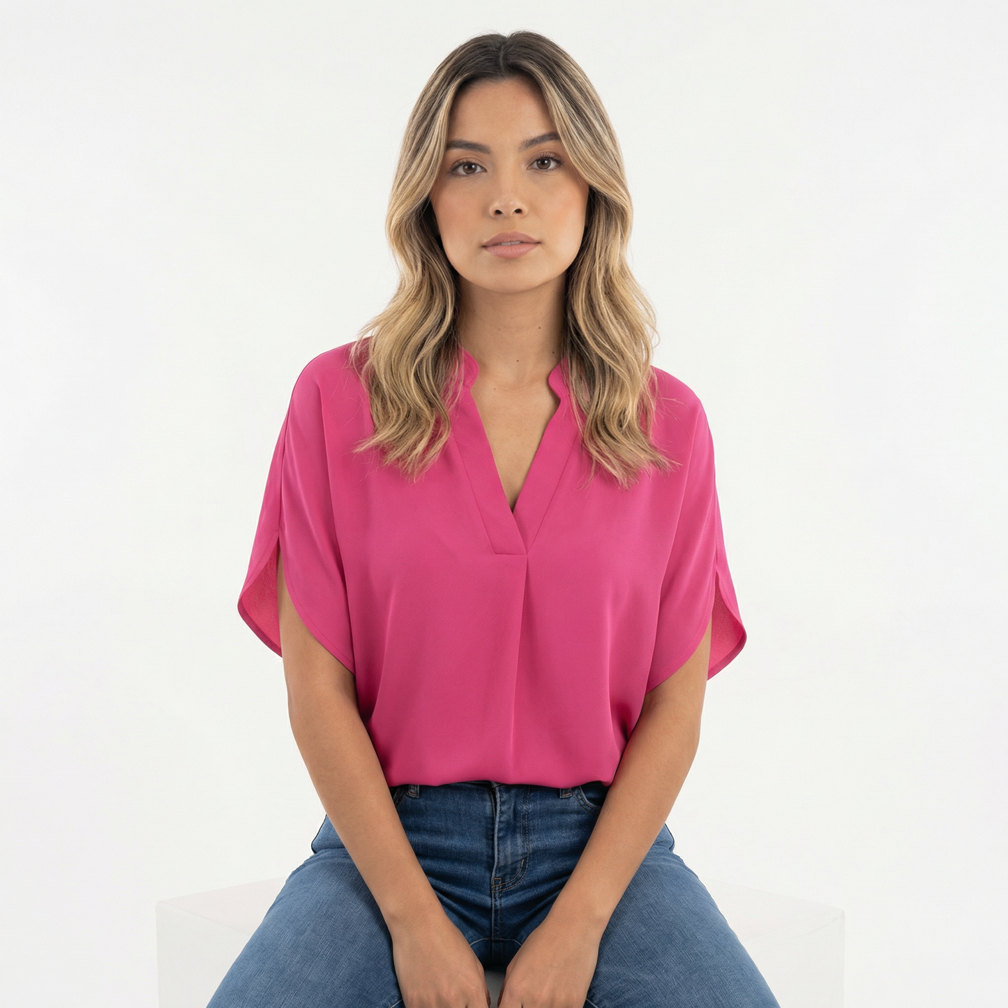 Blusa Mujer Tejido Liviano Corte Elegante