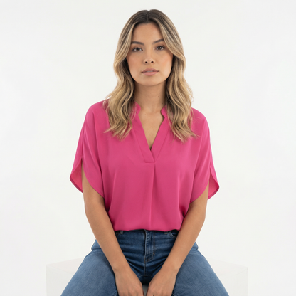 Blusa Mujer Tejido Liviano Corte Elegante