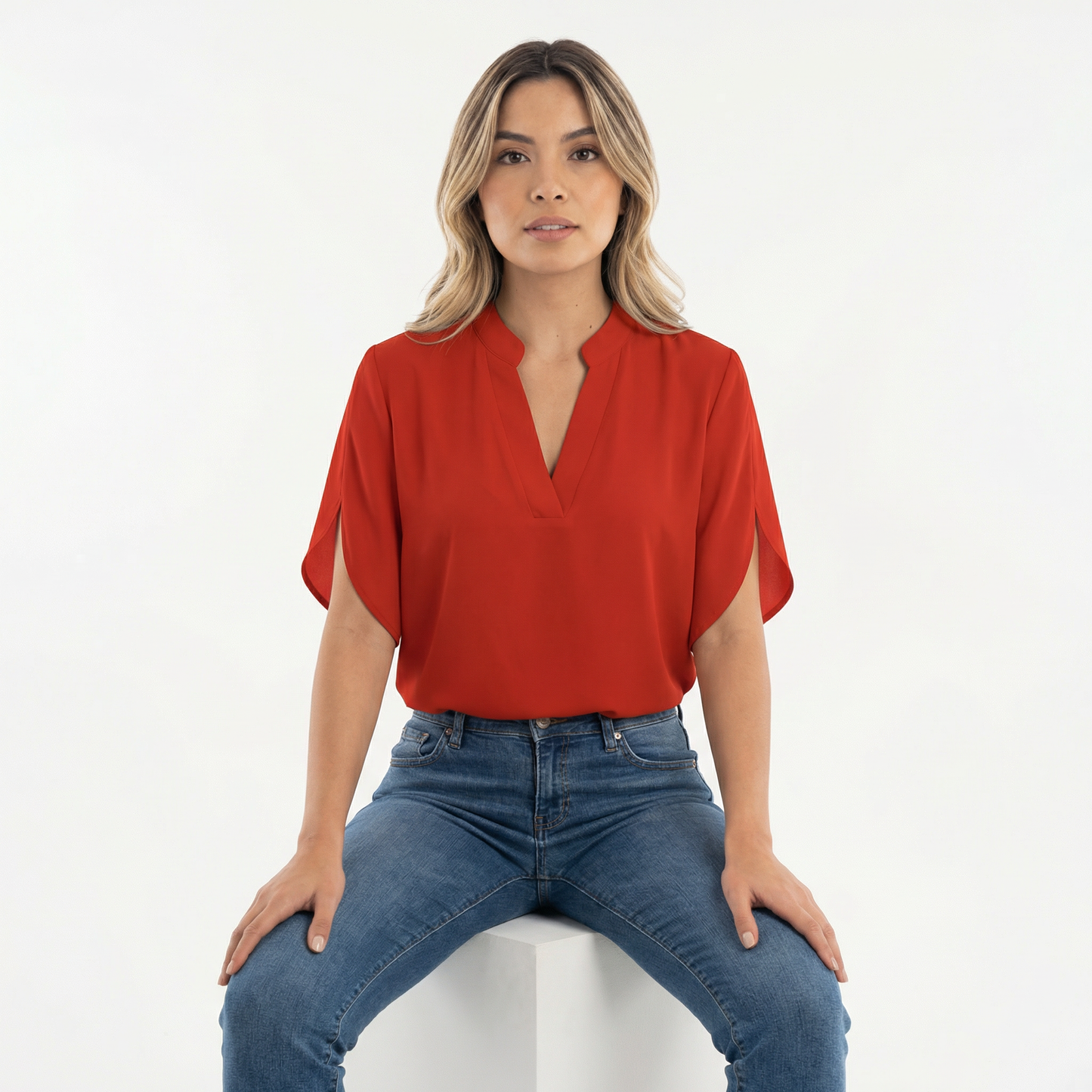 Blusa Mujer Tejido Liviano Corte Elegante