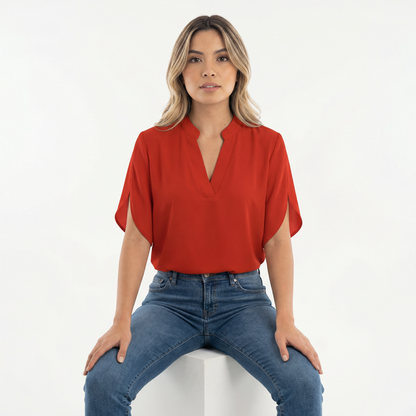 Blusa Mujer Tejido Liviano Corte Elegante