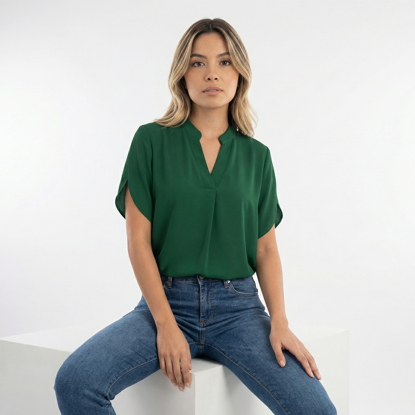 Blusa Mujer Tejido Liviano Corte Elegante