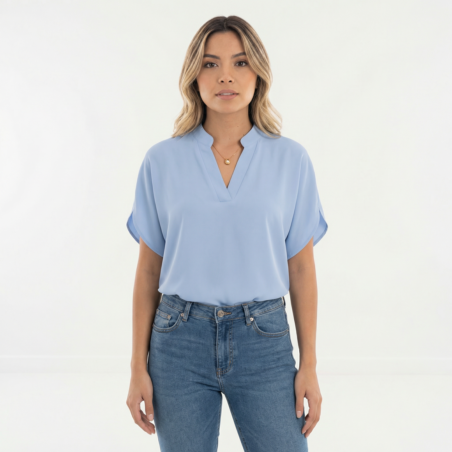 Blusa Mujer Tejido Liviano Corte Elegante