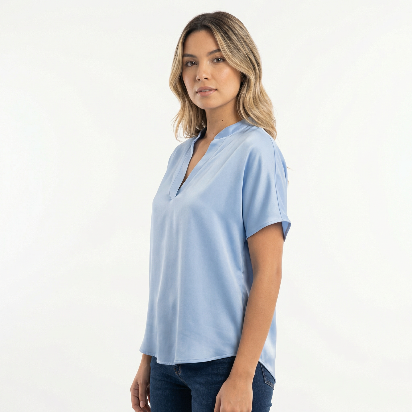 Blusa Mujer Tejido Liviano Corte Elegante