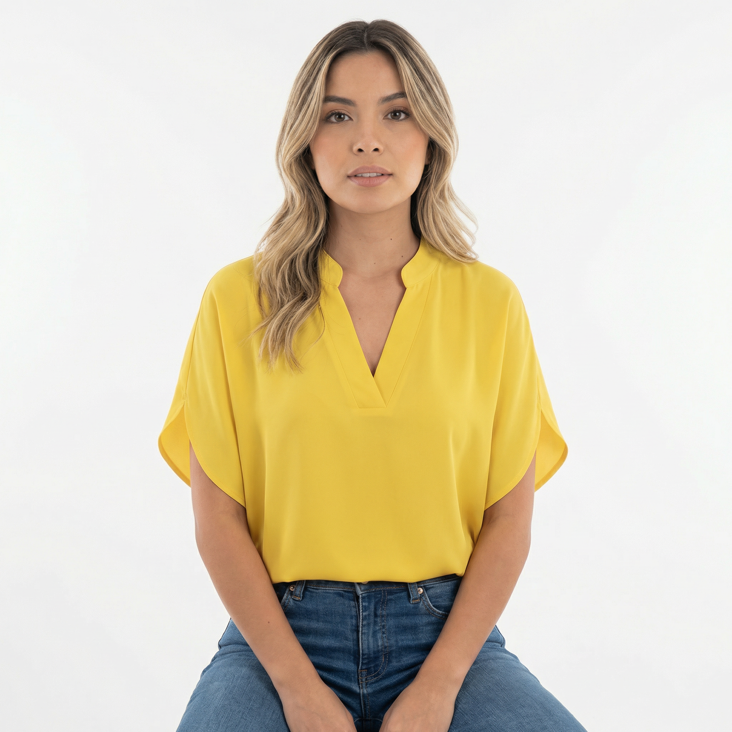 Blusa Mujer Tejido Liviano Corte Elegante