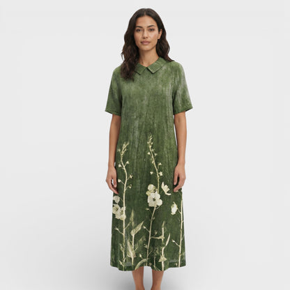 Vestido Mujer Floral Escote en V