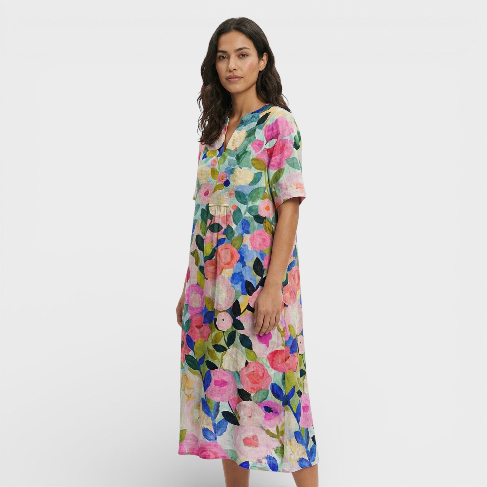 Vestido Mujer Floral Escote en V - Mavetta
