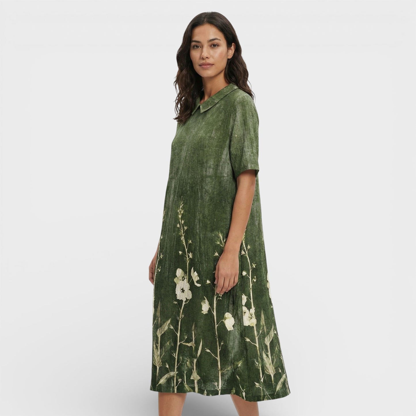 Vestido Mujer Floral Escote en V