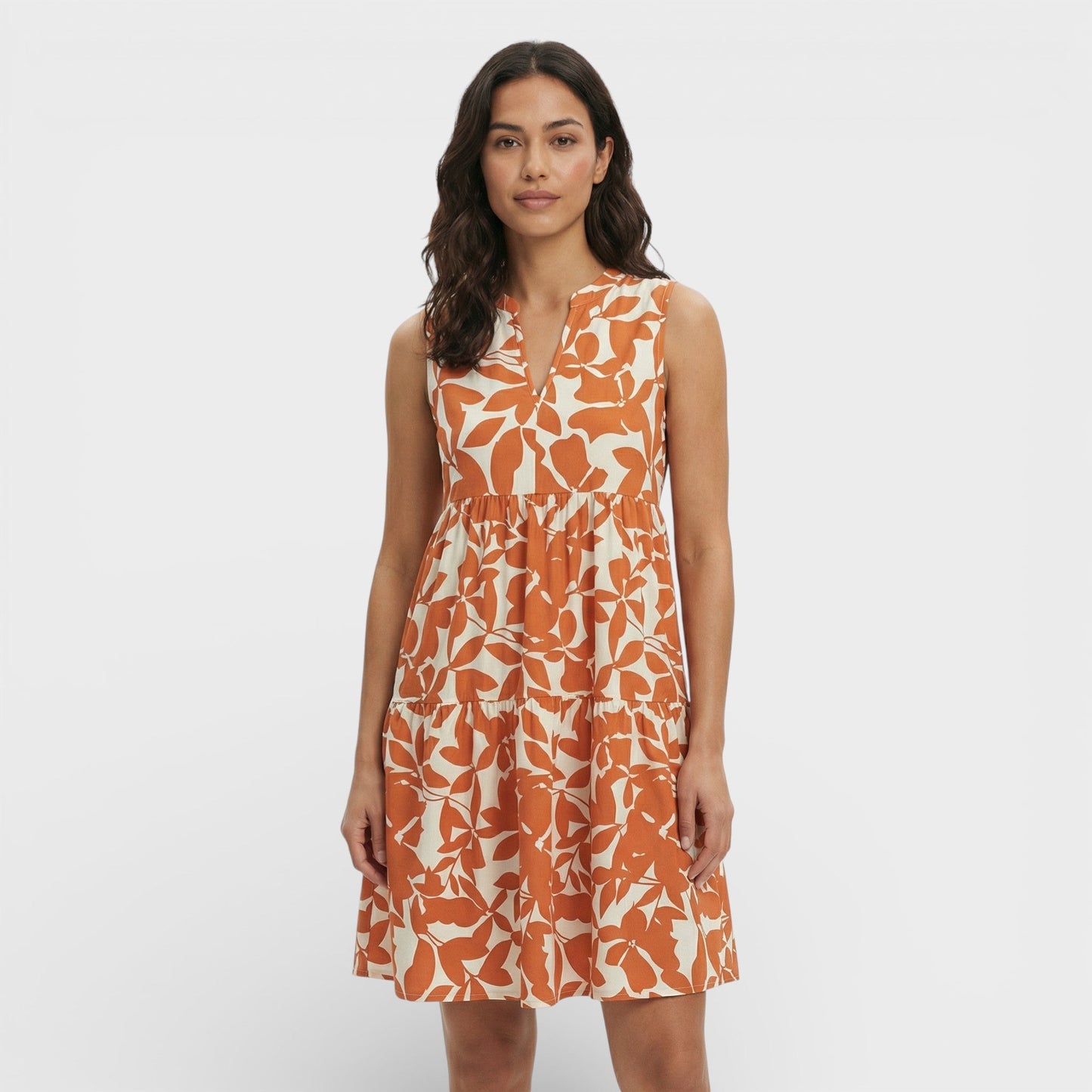 Vestido Mujer Estampado Escote en V