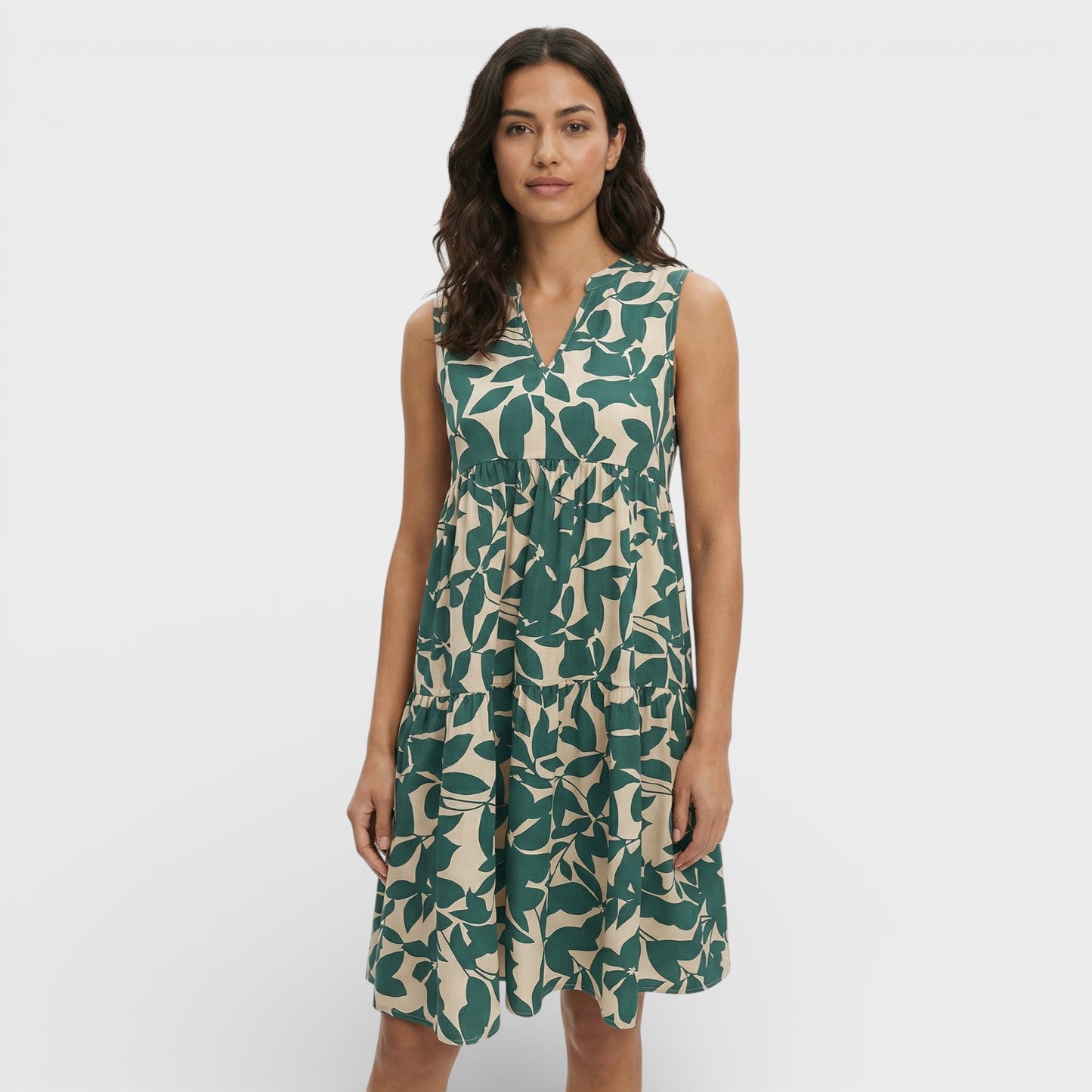 Vestido Mujer Estampado Escote en V