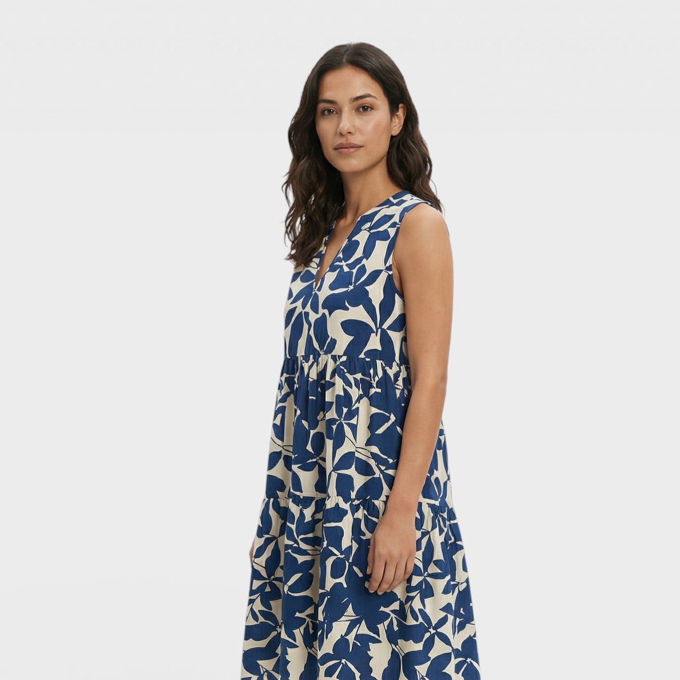 Vestido Mujer Estampado Escote en V