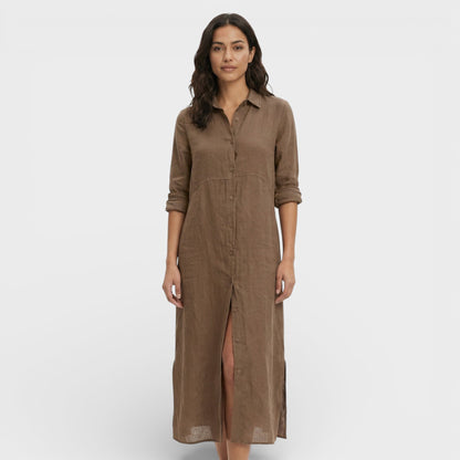 Vestido Maxi Mujer Camisero Holgado