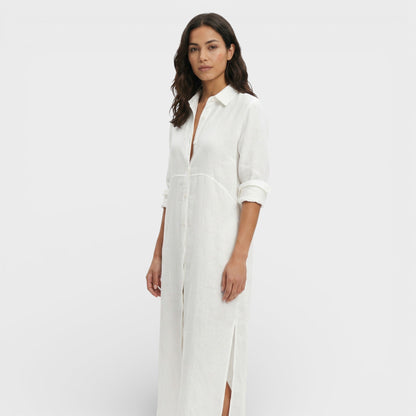 Vestido Maxi Mujer Camisero Holgado