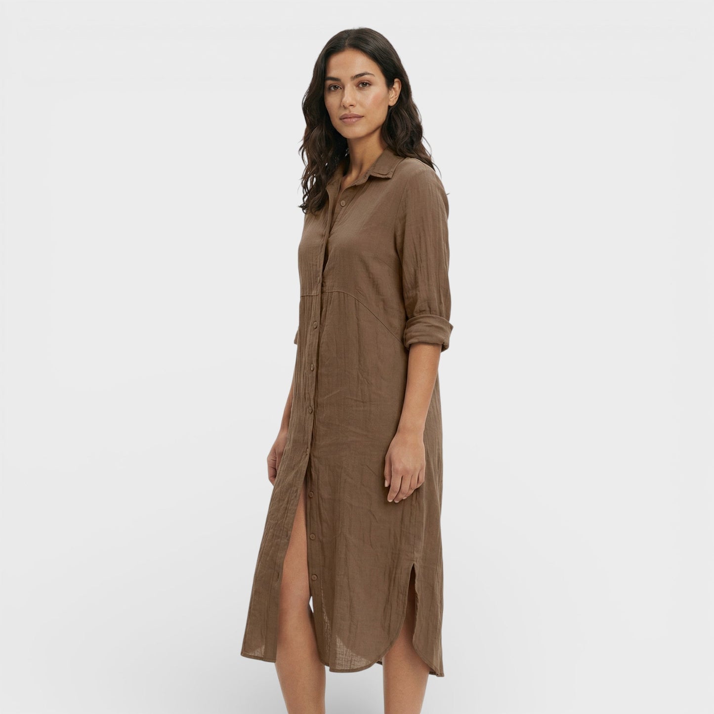 Vestido Maxi Mujer Camisero Holgado