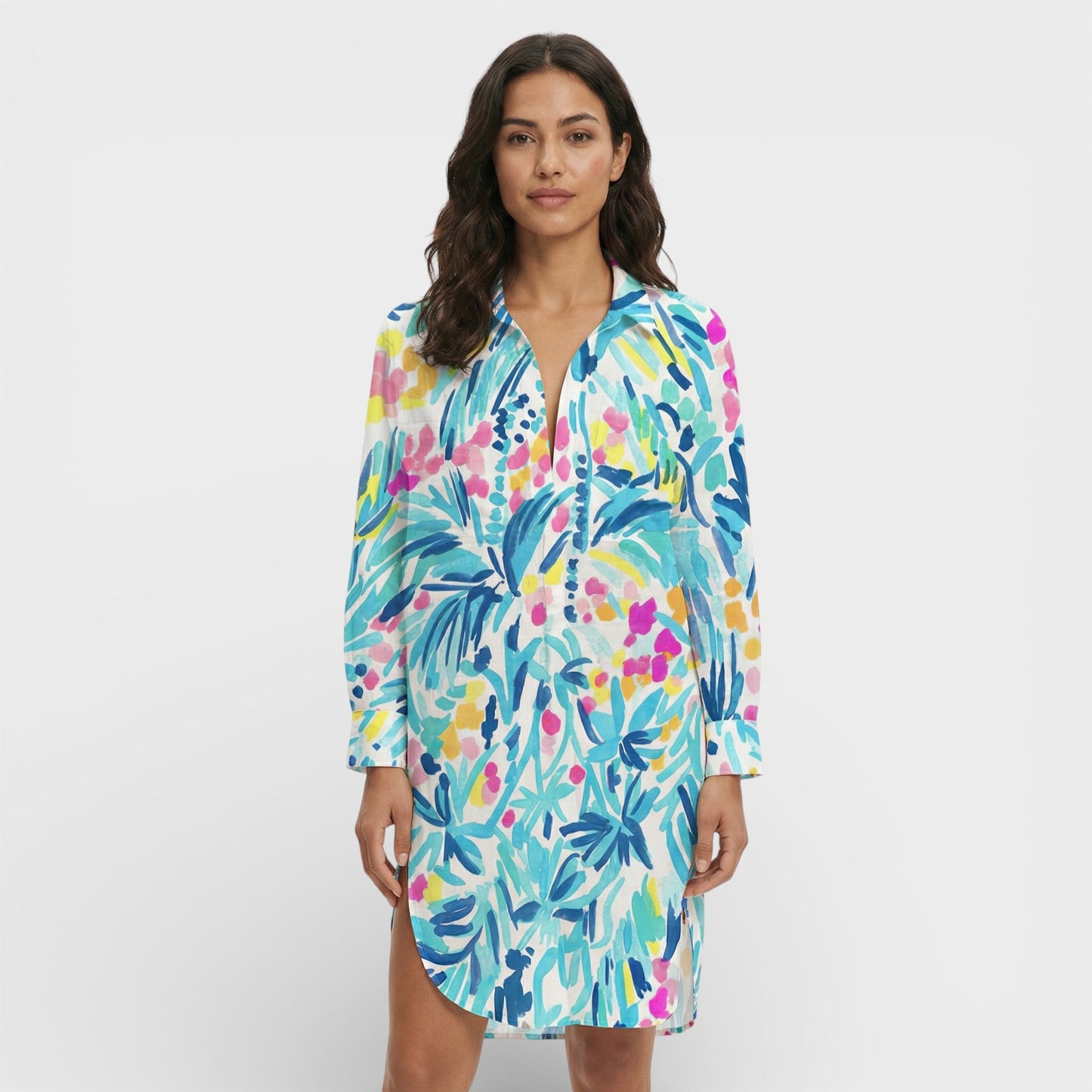 Vestido Camisero Mujer Largo con Botones