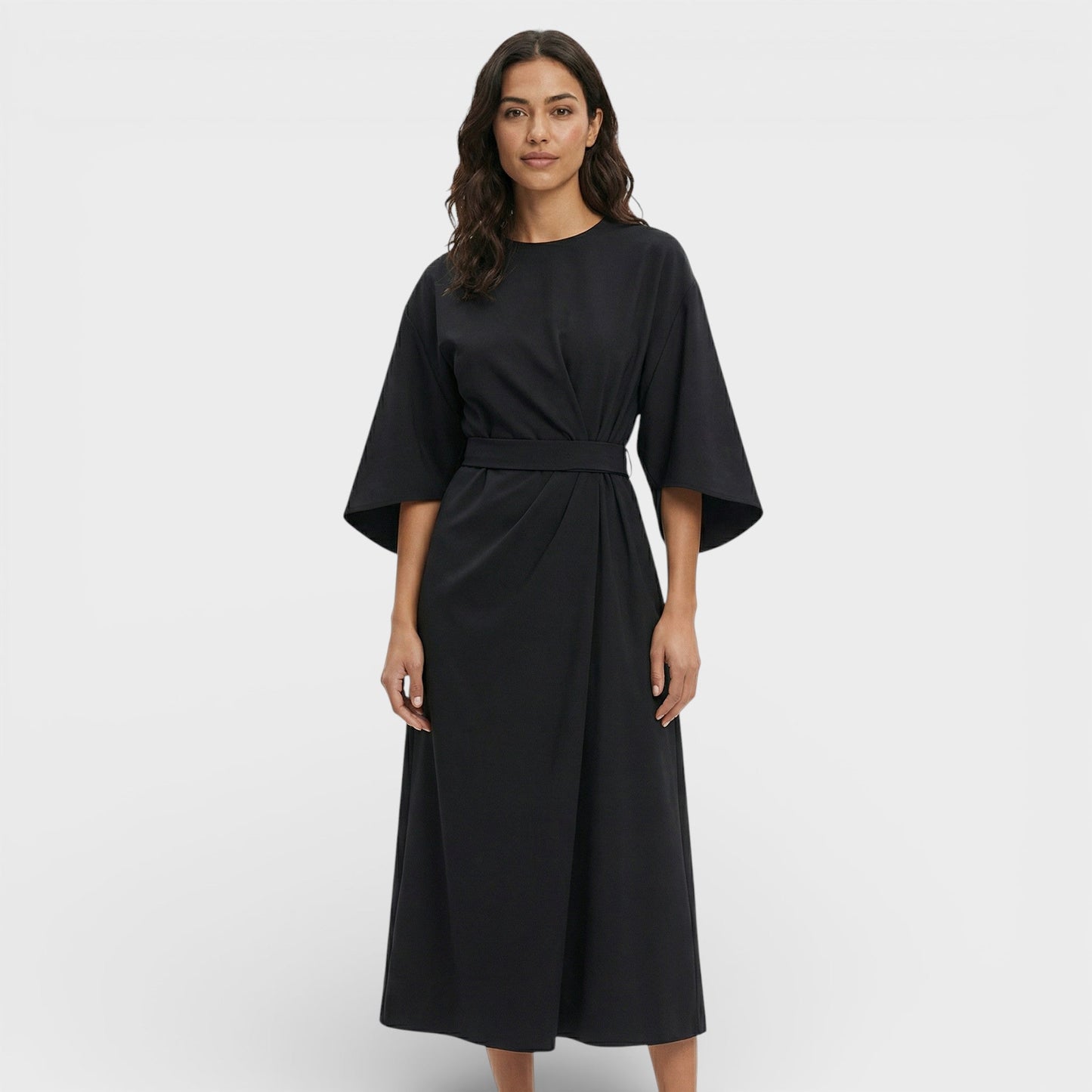 Vestido Elegante Mangas Farol - Mavetta
