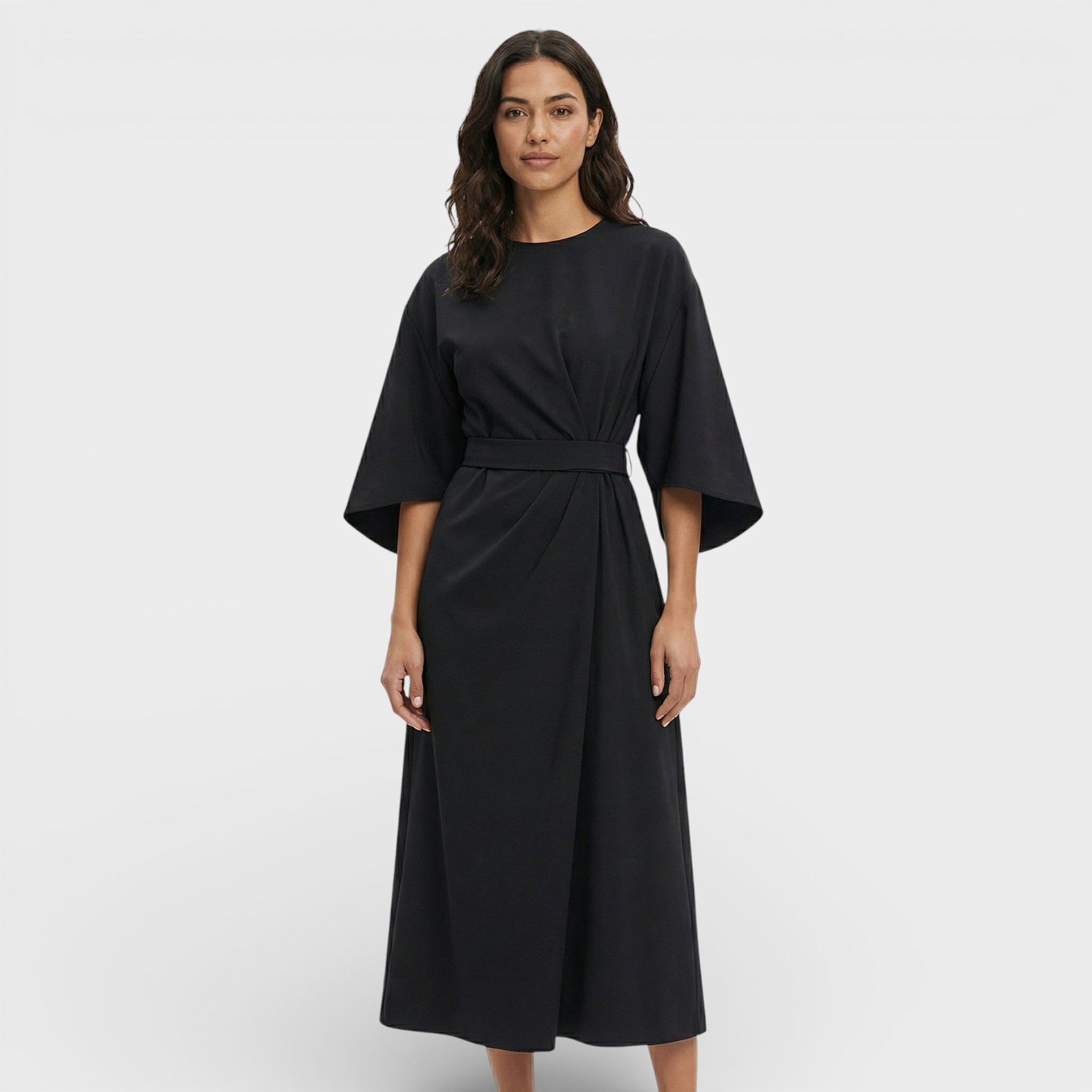 Vestido Elegante Mangas Farol - Mavetta