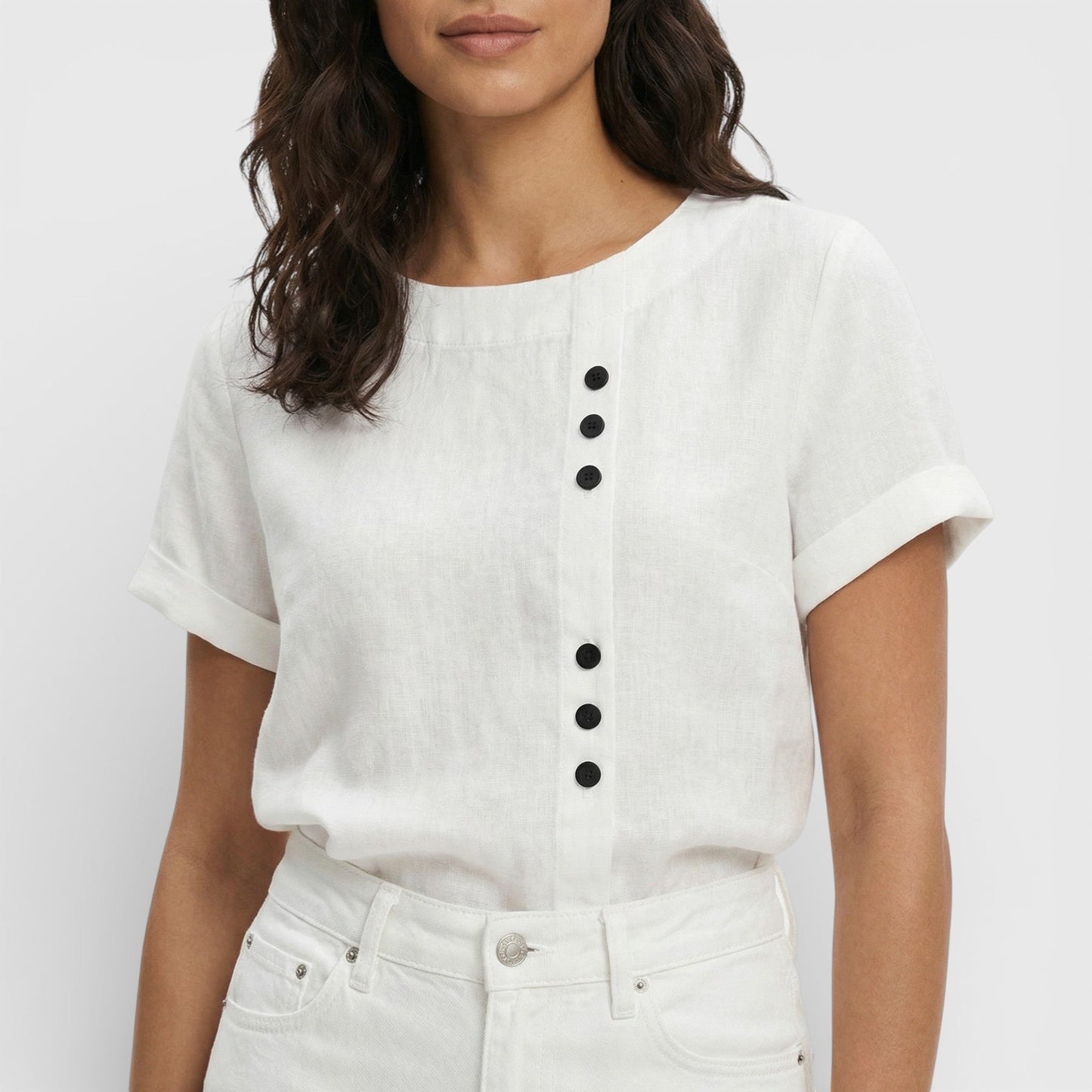 Blusa Mujer Manga Corta Ajuste Clásico