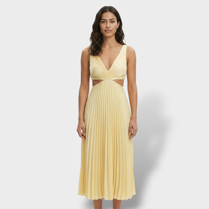Vestido Midi Plisado Elegante Mujer - Mavetta