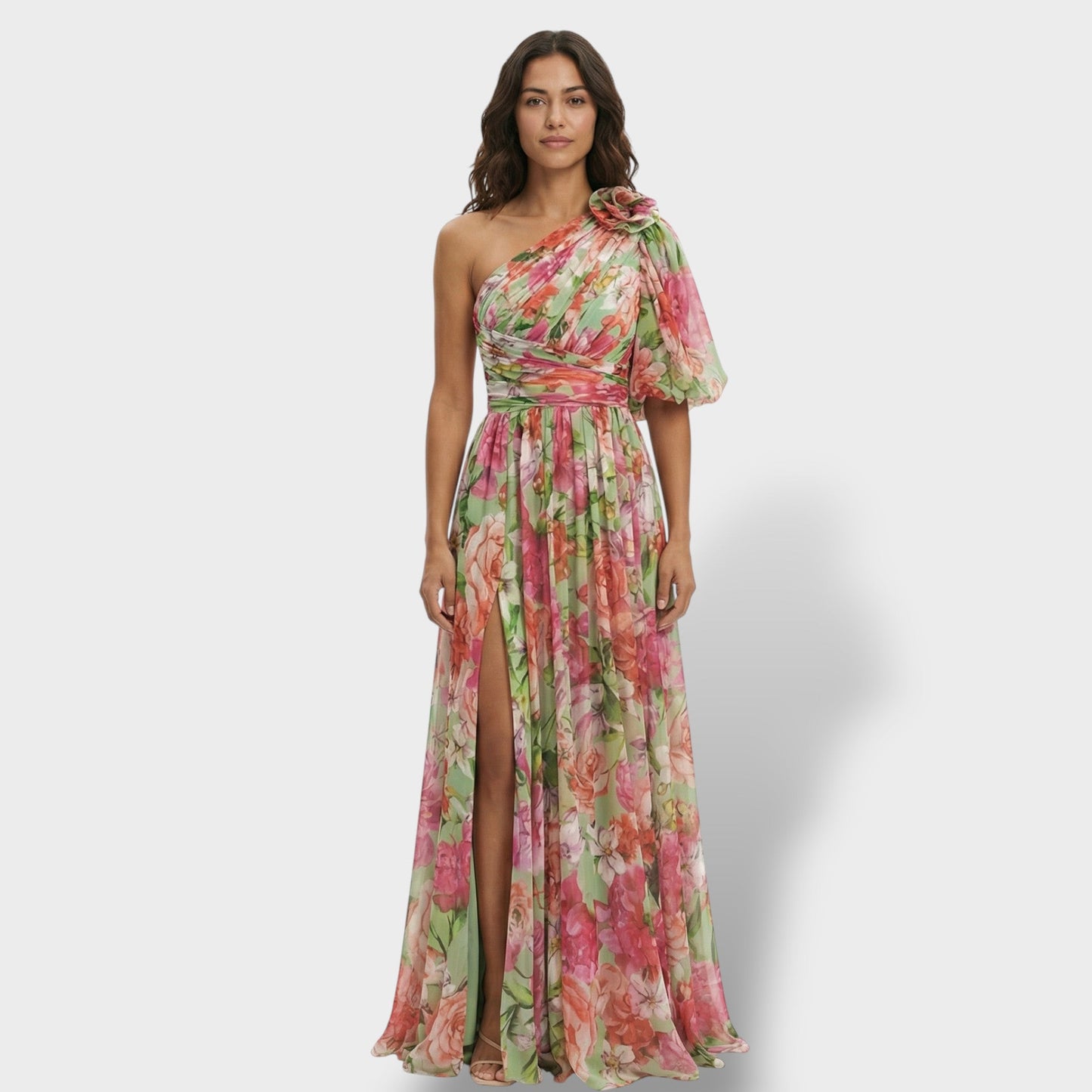 Vestido Asimétrico Floral Elegante Mujer