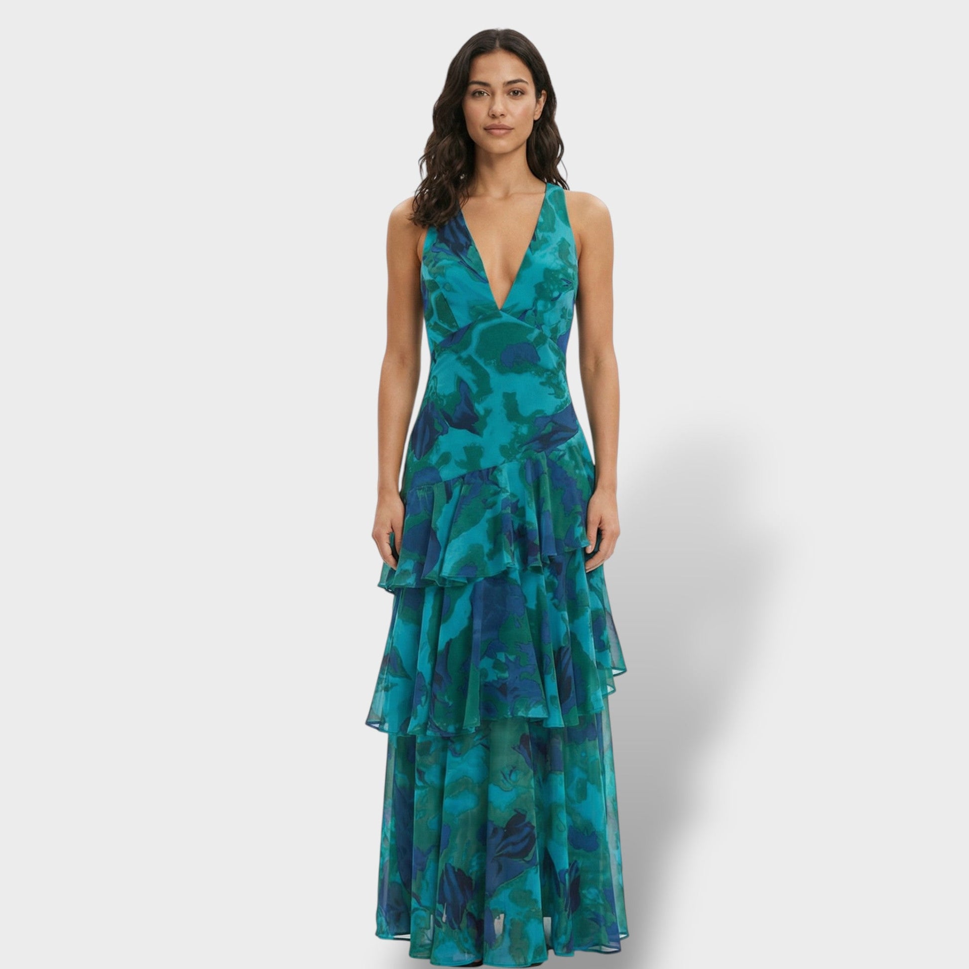 Vestido Largo Elegante Escote V - Mavetta