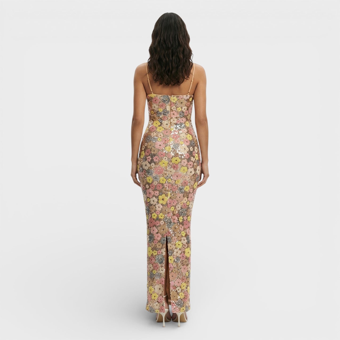 Vestido Largo Lentejuelas Sin Tirantes