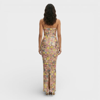 Vestido Largo Lentejuelas Sin Tirantes