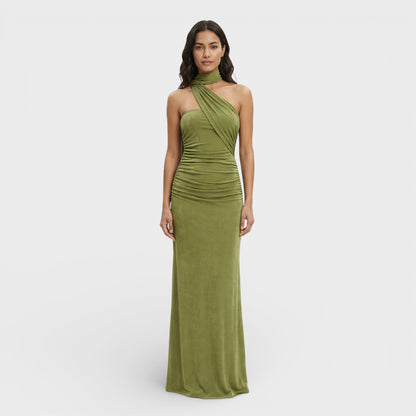 Vestido Maxi Halter Espalda Descubierta