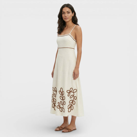 Vestido Mujer Bordado Tirantes Estilo Vacaciones - Mavetta