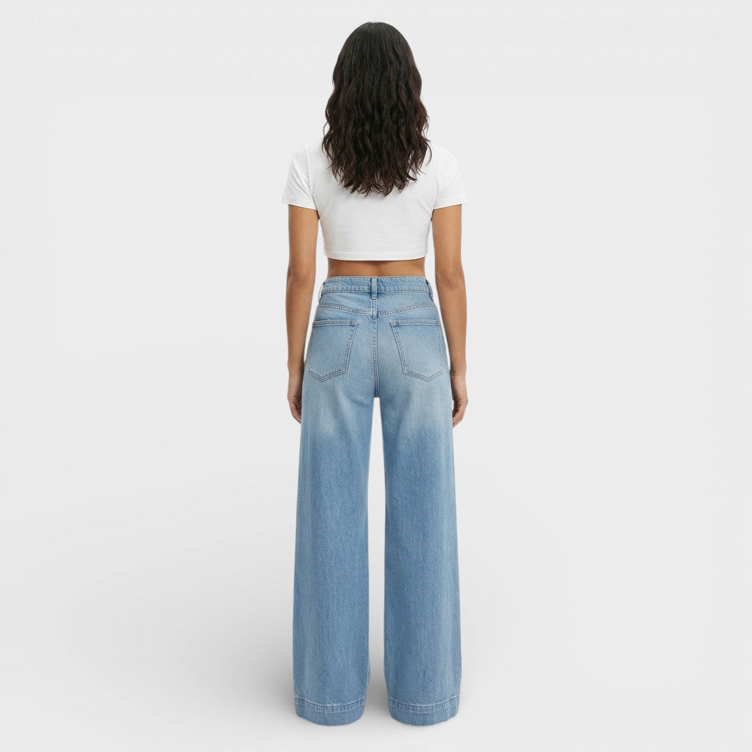 Vaqueros Mujer Anchos con Bolsillos