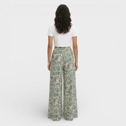 Pantalones Palazzo Mujer Tela Ligera Corte Amplio