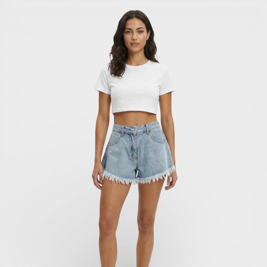 Pantalones Cortos Mujer Denim Ajuste Regular