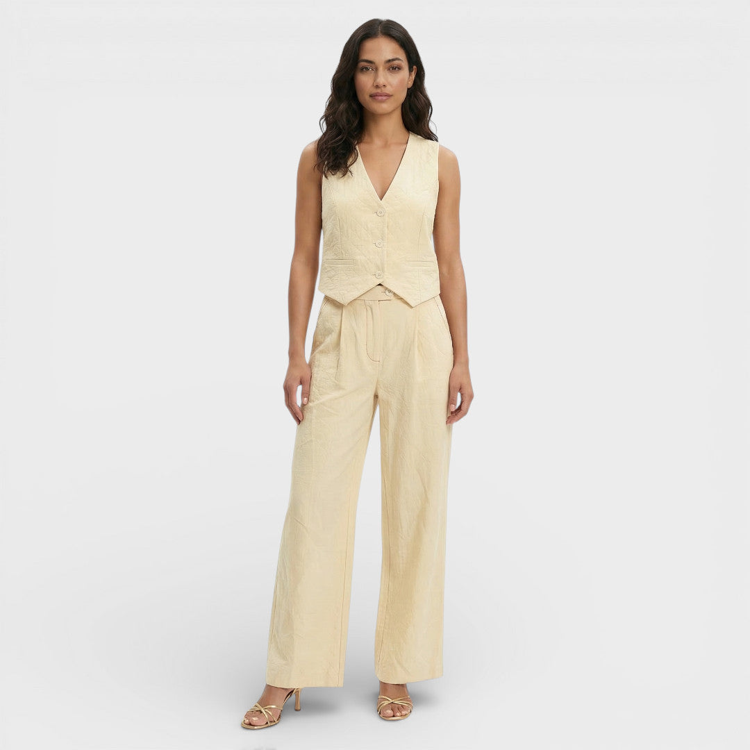 Conjunto Mujer Chaleco y Pantalón Ancho - Mavetta