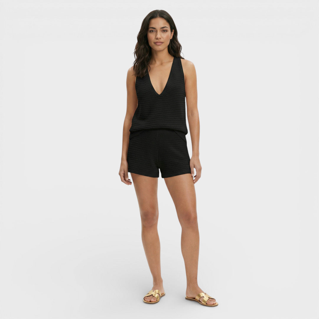 Conjunto Mujer de Punto y Shorts