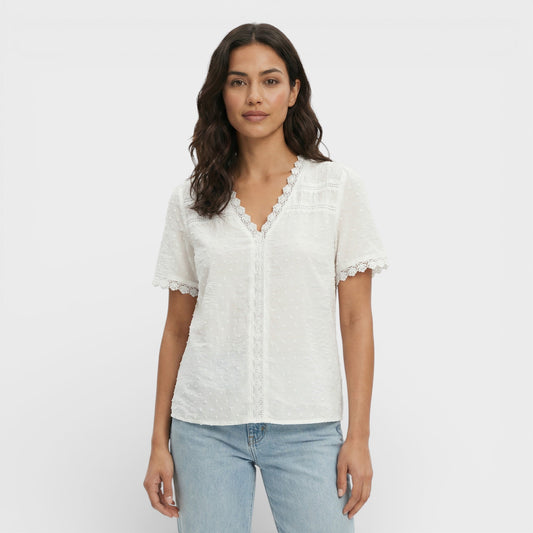 Blusa Mujer de Textura Escote en Pico - Mavetta