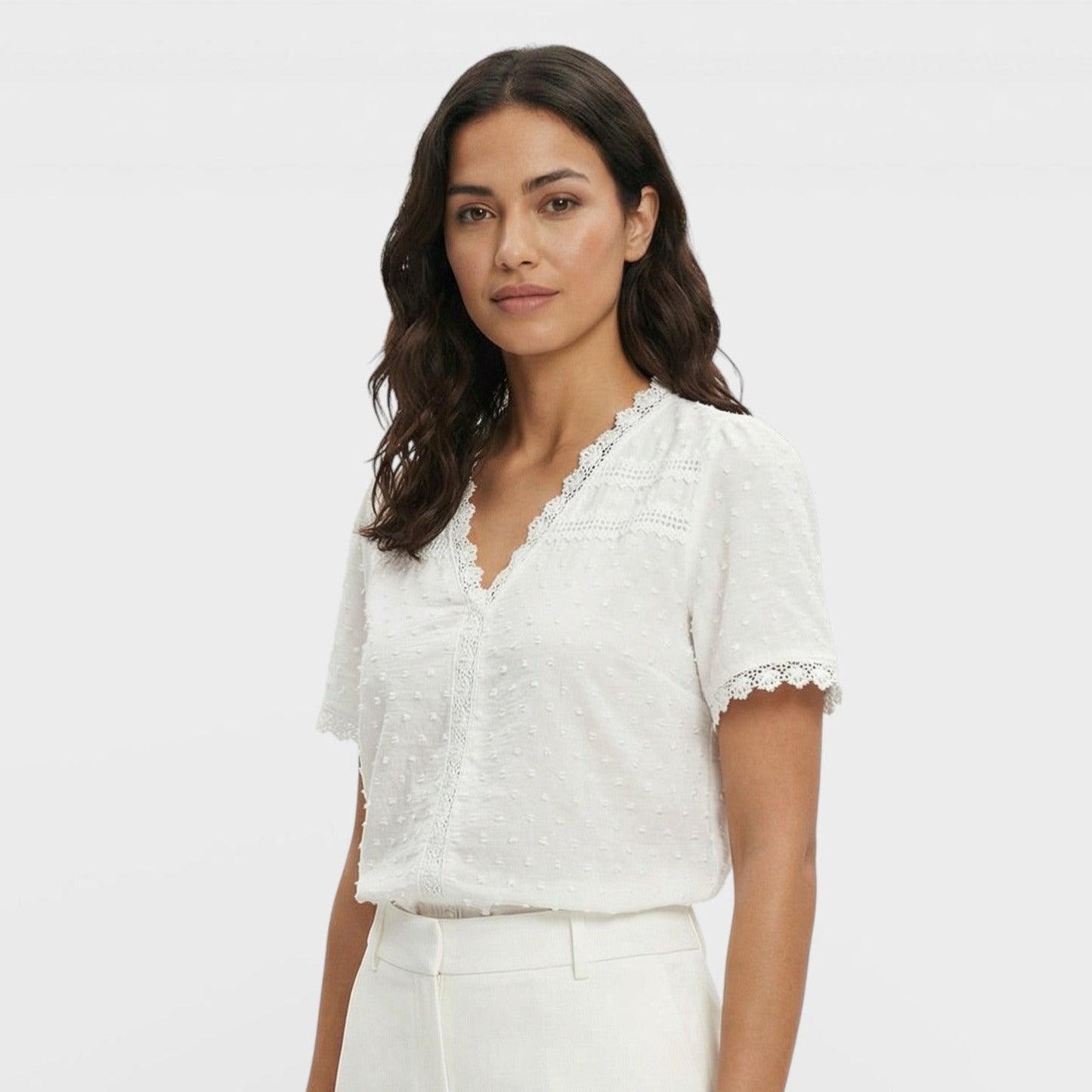 Blusa Mujer de Textura Escote en Pico