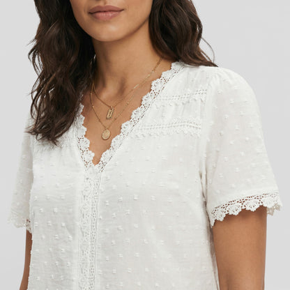 Blusa Mujer de Textura Escote en Pico