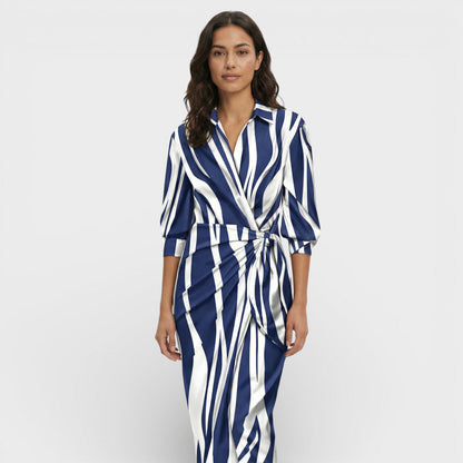 Vestido Maxi Mujer Cruzado de Tela Ligera