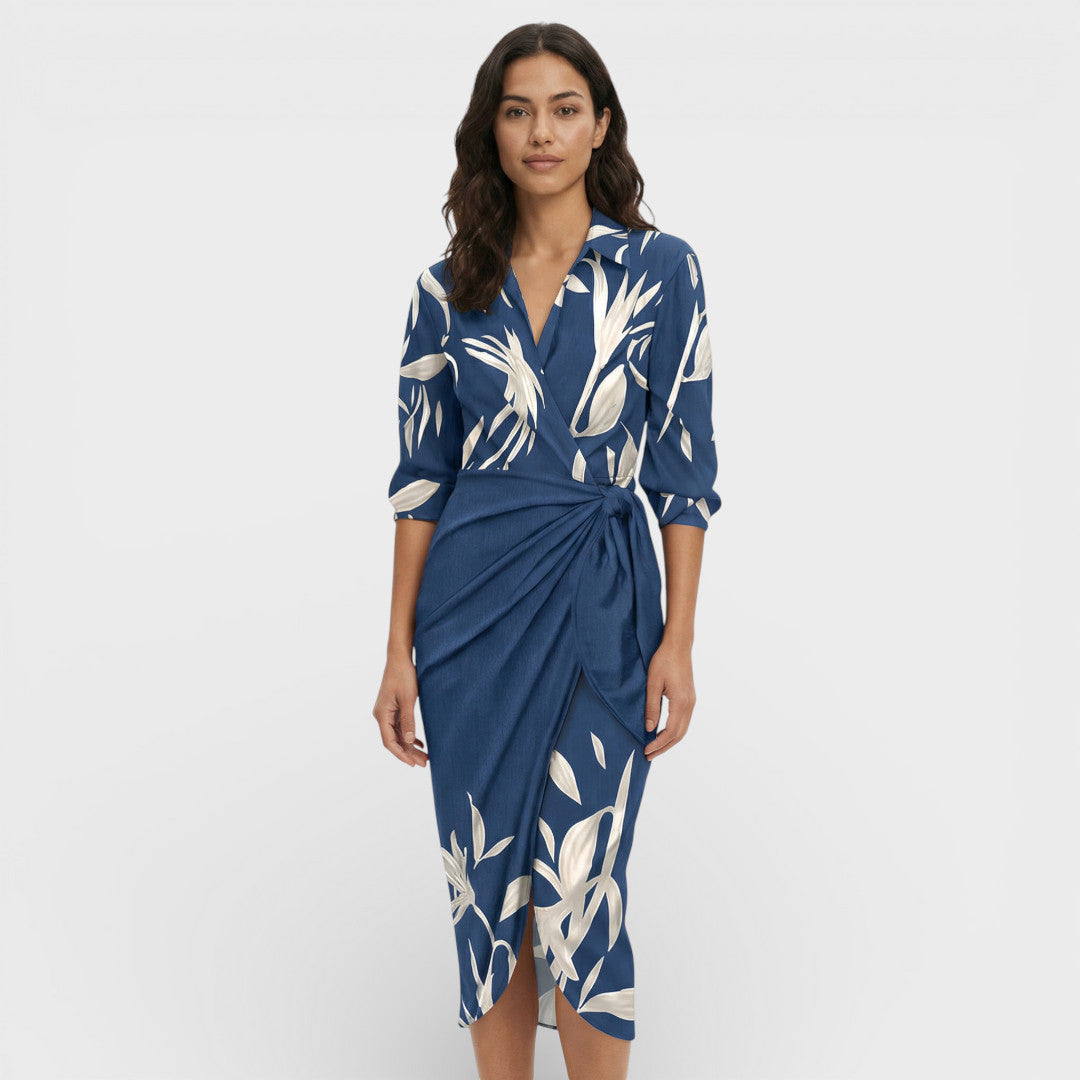 Vestido Maxi Mujer Cruzado de Tela Ligera