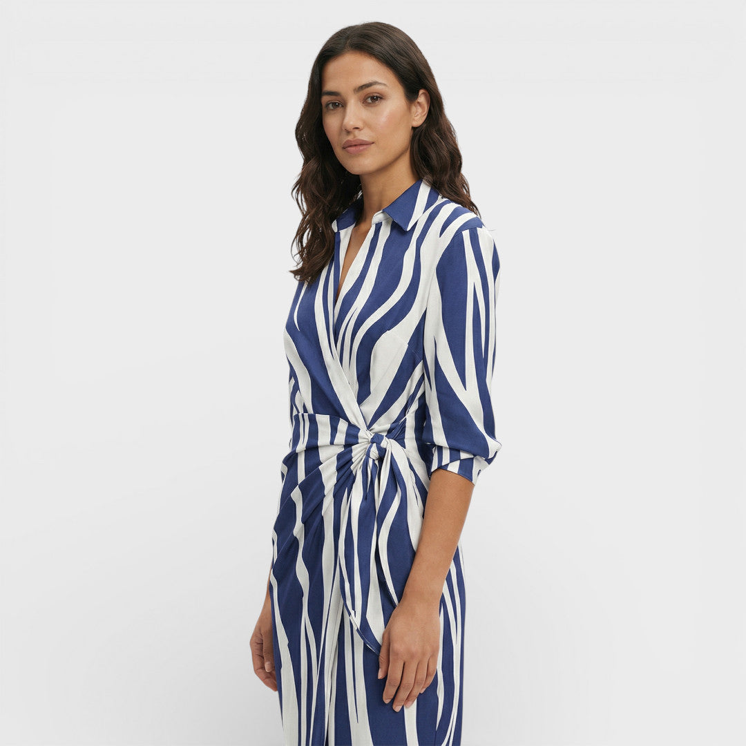 Vestido Maxi Mujer Cruzado de Tela Ligera