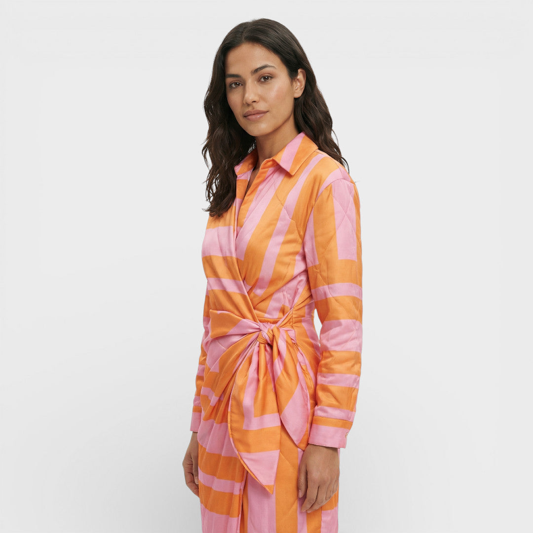 Vestido Maxi Mujer Cruzado de Tela Ligera
