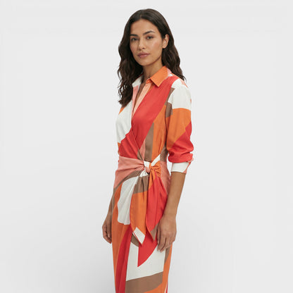 Vestido Maxi Mujer Cruzado de Tela Ligera