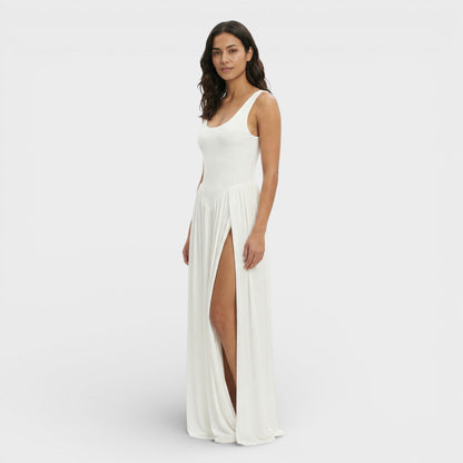 Vestido Largo Mujer Drapado Ajustado