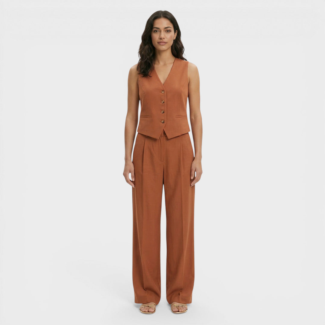 Conjunto Mujer Chaleco Oficina Pantalón Recto